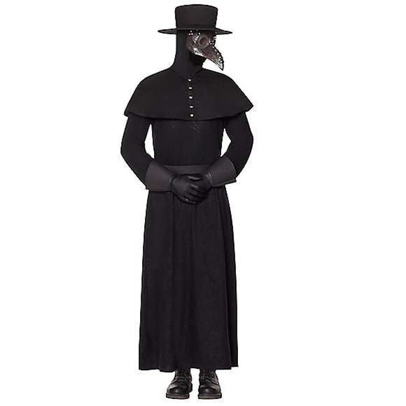 Spirit Halloween Adult Plague Doctor Costume Size M Robe Collar Hood Hat Mask - Picture 1 of 5